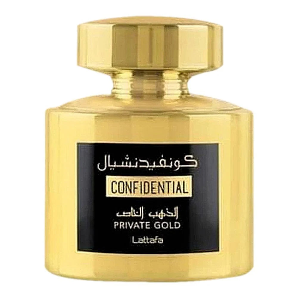 Parfum arabesc Confidential Private Gold by Lattafa, apa de parfum 100 ml, femei